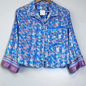 NWT FREE PEOPLE Intimately Sweet Talk PJ Set in Cool Lavender Combo Size Large